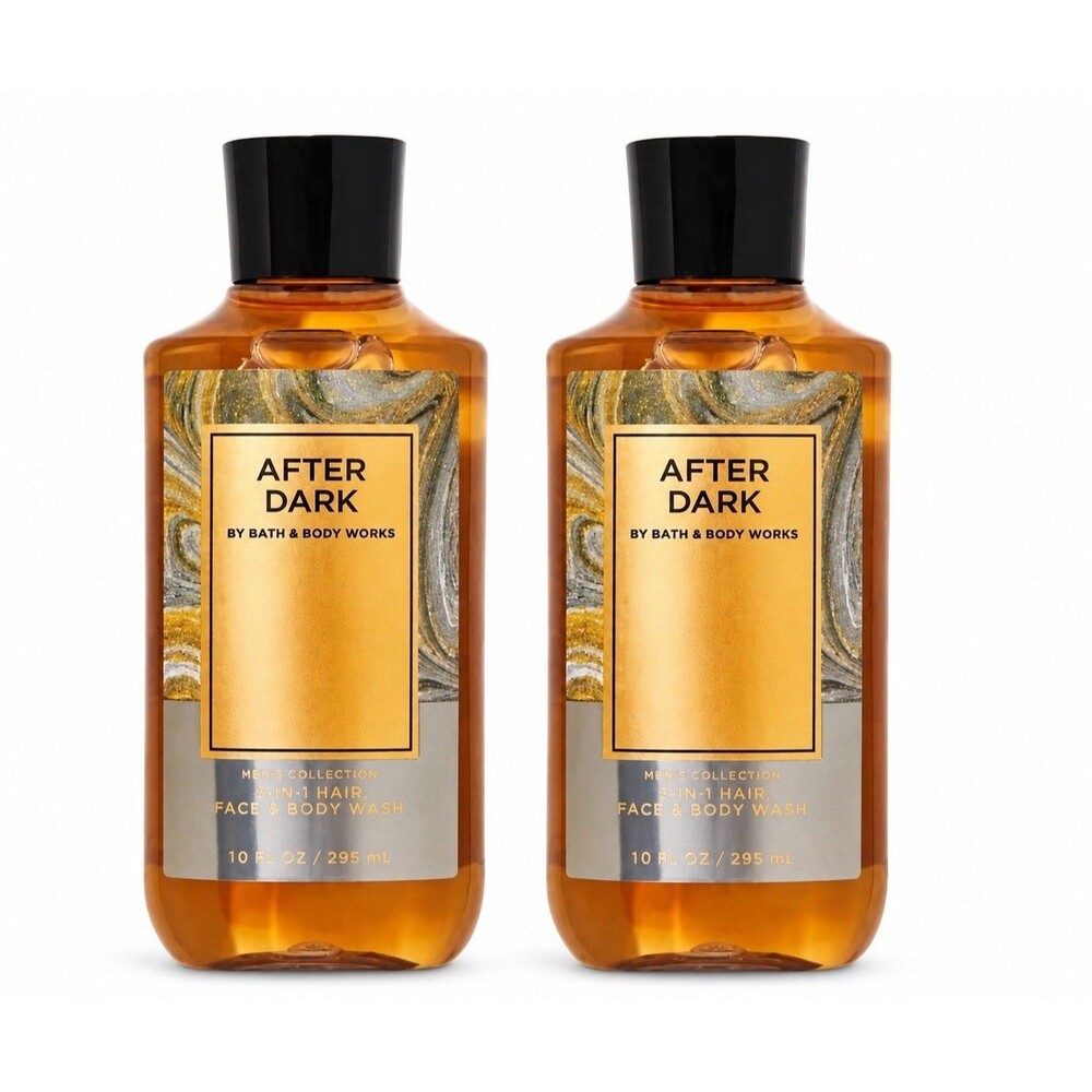2-Pack Bath & Body Works Men's 3-IN-1 Hair & Body Wash After Dark 10 Oz.